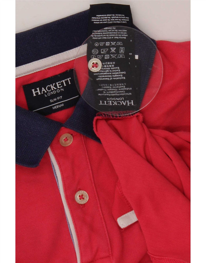 Hackett Mens Slim Fit Polo Shirt Medium Pink Cotton
