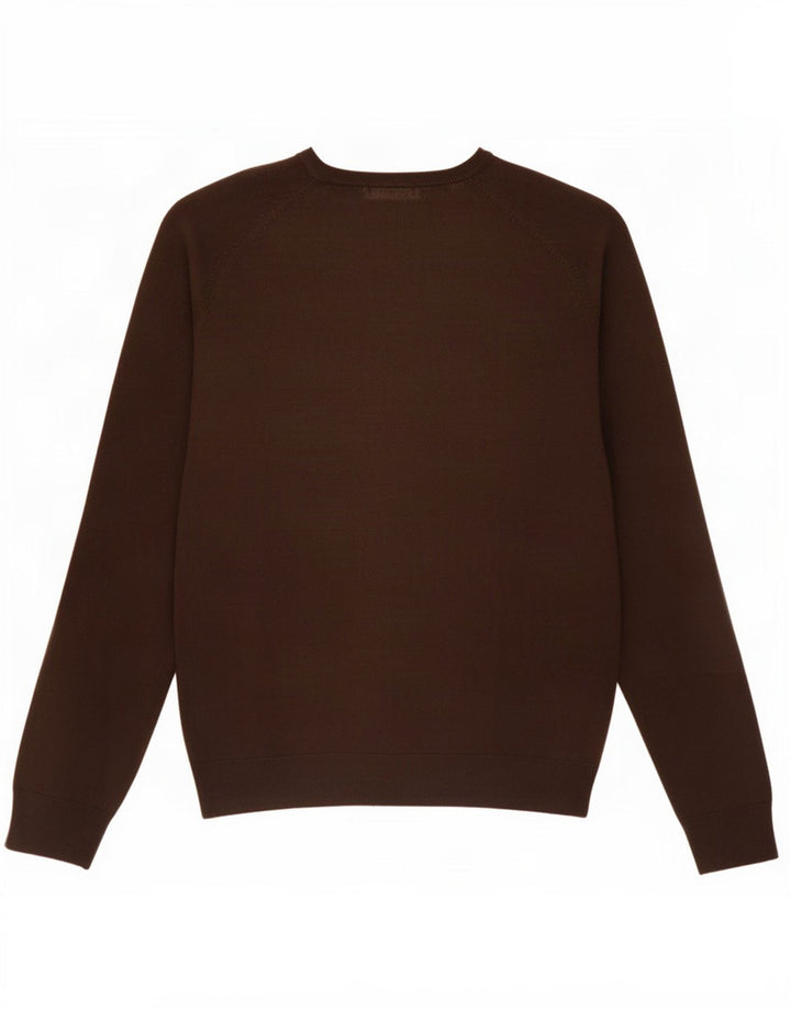 Marks & Spencer Mens V-Neck Jumper Sweater Large Brown Acrylic