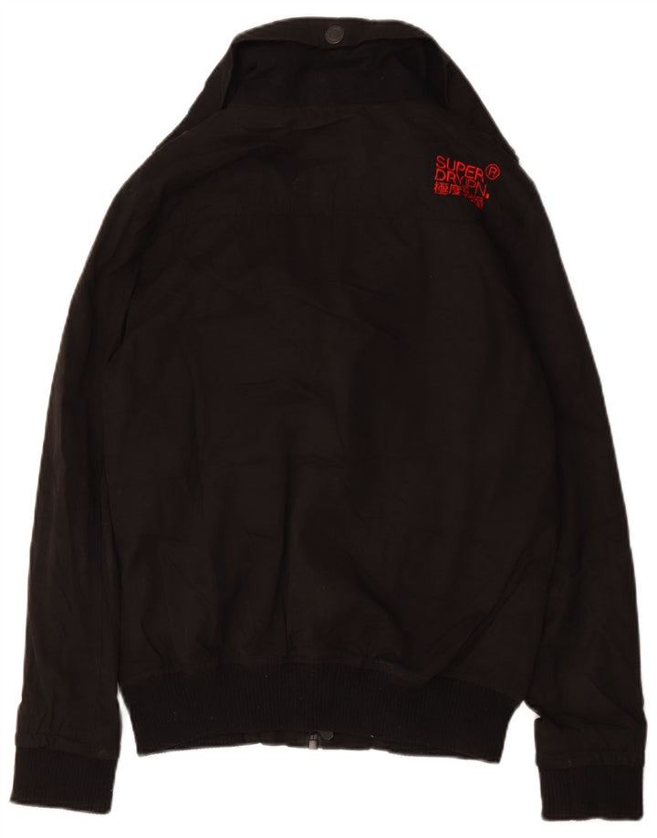 Superdry Mens Bomber Jacket UK 36 Small Black Polyester