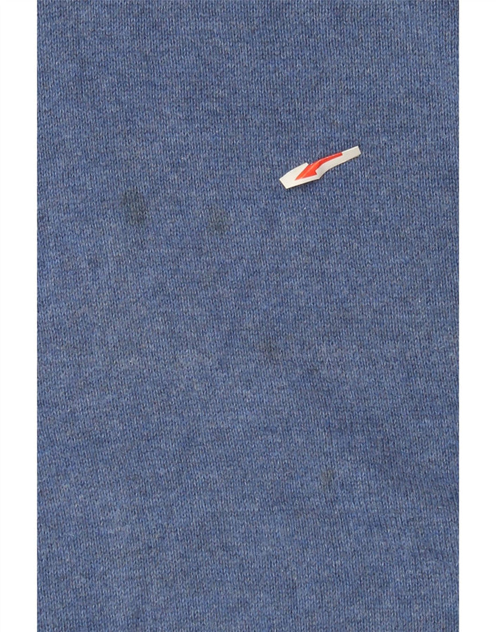 Marks & Spencer Mens V-Neck Jumper Sweater Medium Blue Cotton