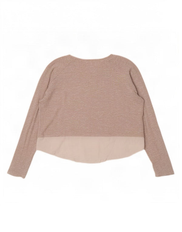 Marks & Spencer Womens Boat Neck Jumper Sweater UK 18 XL Beige Colourblock