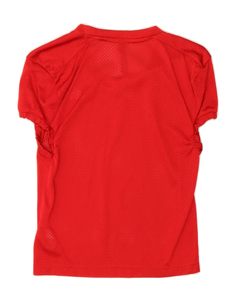 ADIDAS Girls Football T-Shirt Top 9-10 Years Red Nylon Vintage Adidas and Second-Hand Adidas from Messina Hembry 
