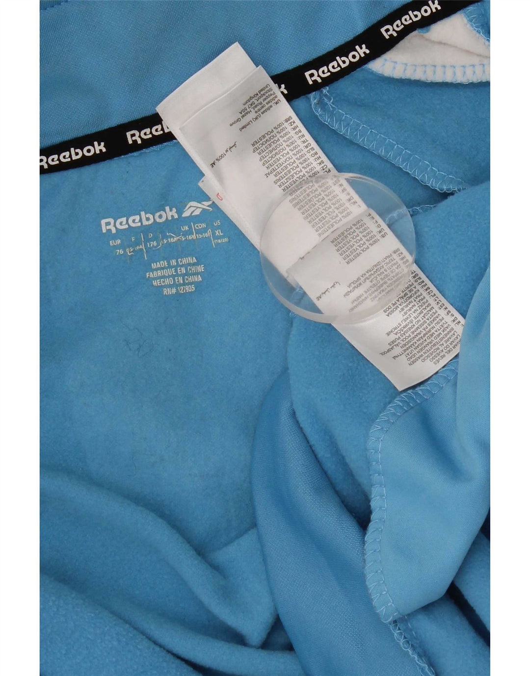 Reebok Boys Tracksuit Top Jacket 15-16 Years Blue Colourblock Polyester