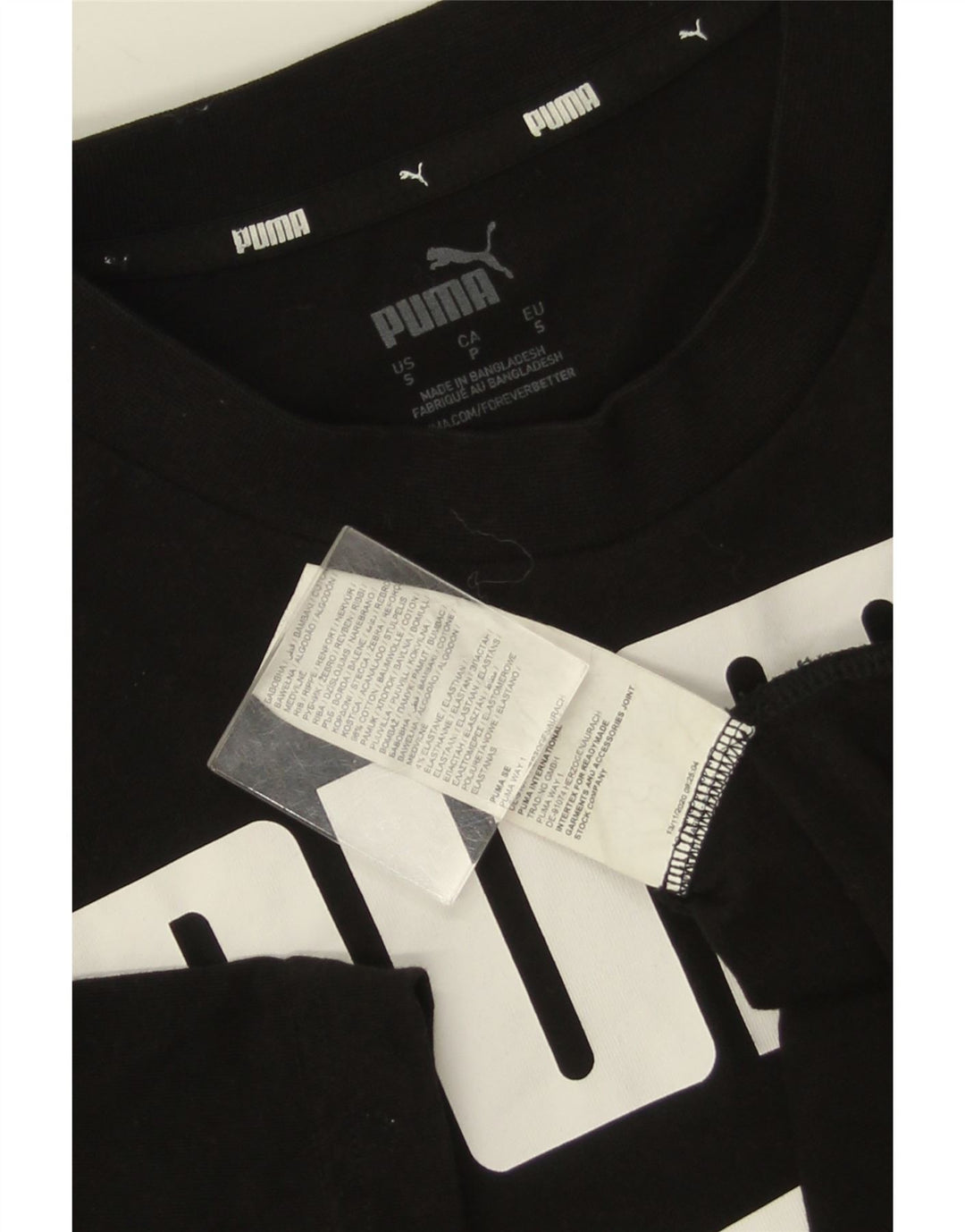 Puma Mens Graphic T-Shirt Top Small Black Cotton