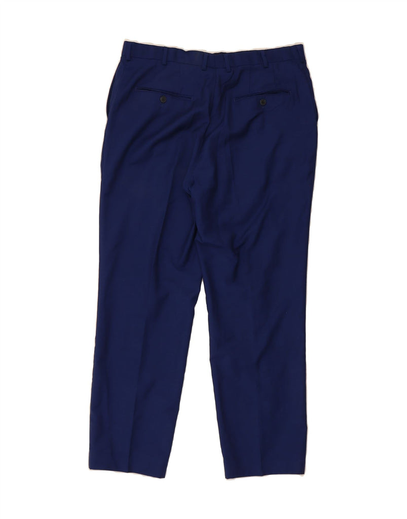 JAEGER Mens Straight Chino Trousers W38 L28 Navy Blue Wool Vintage Jaeger and Second-Hand Jaeger from Messina Hembry 