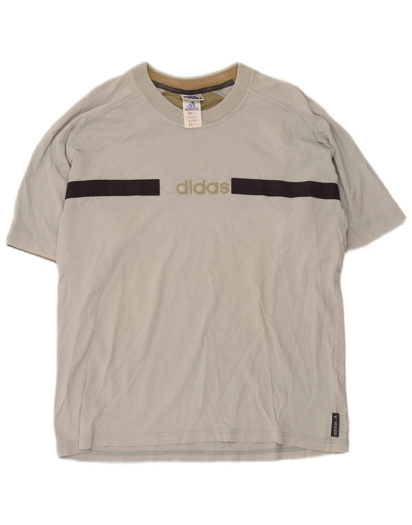 Adidas Mens Graphic T-Shirt Top UK 42/44 Large Green Colourblock Cotton