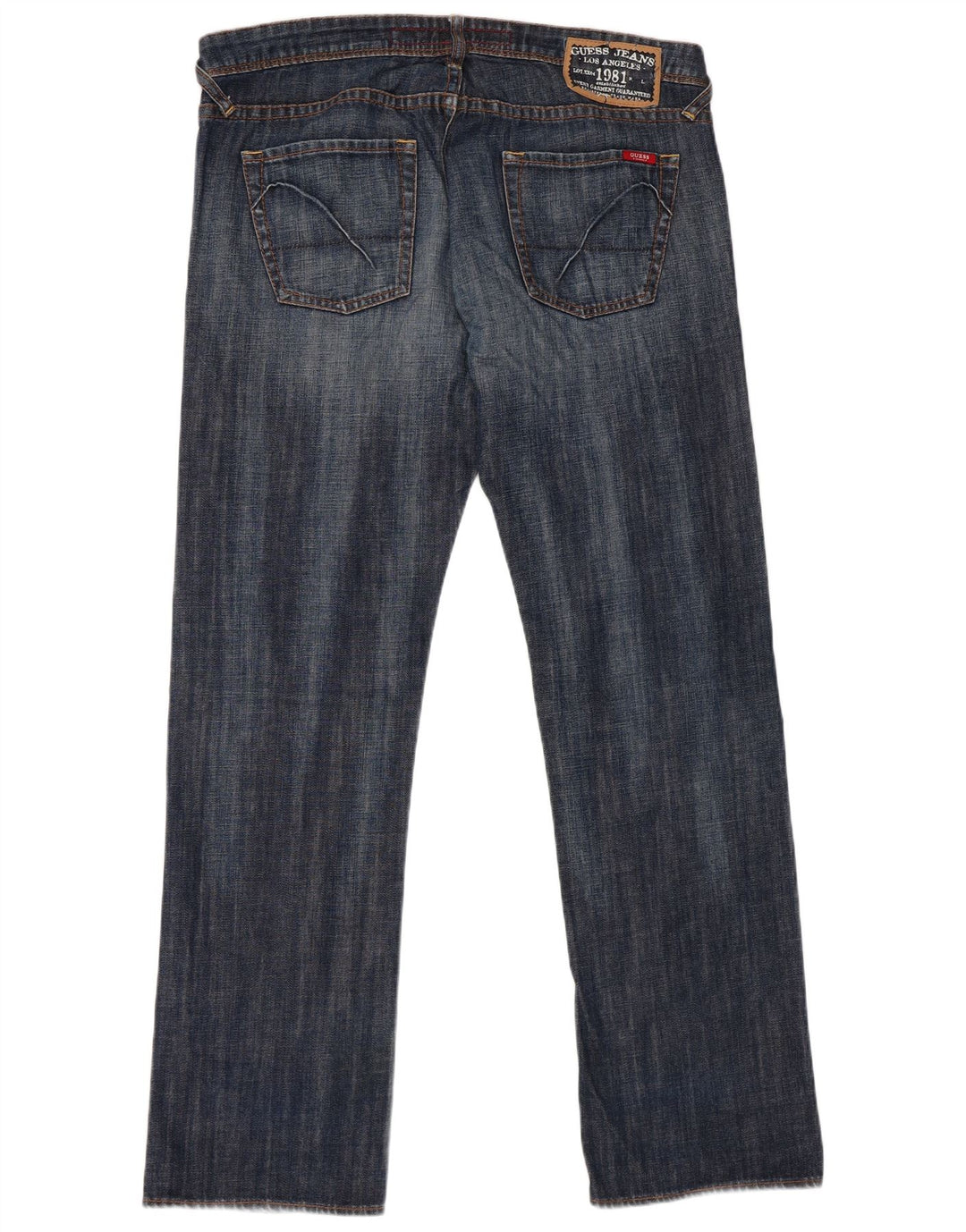 Guess Mens Straight Jeans W38 L34 Blue Cotton