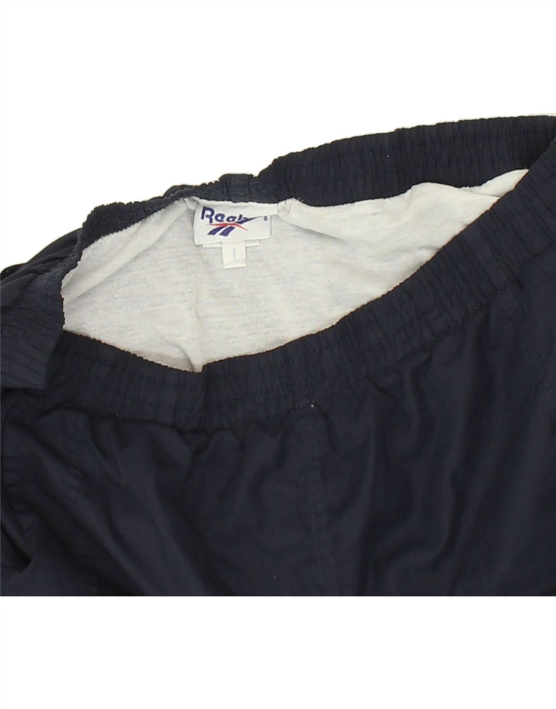 REEBOK Mens Sport Shorts Large Navy Blue Polyester | Vintage Reebok | Thrift | Second-Hand Reebok | Used Clothing | Messina Hembry 