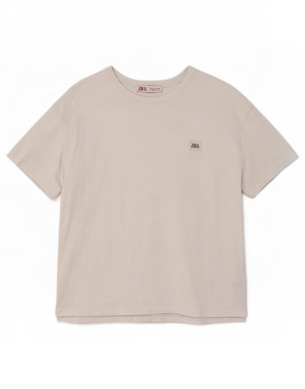 Zara Womens T-Shirt Top UK 16 Large White Cotton