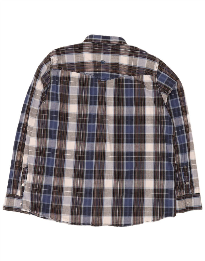 FAT FACE Mens Shirt 2XL Blue Check Cotton