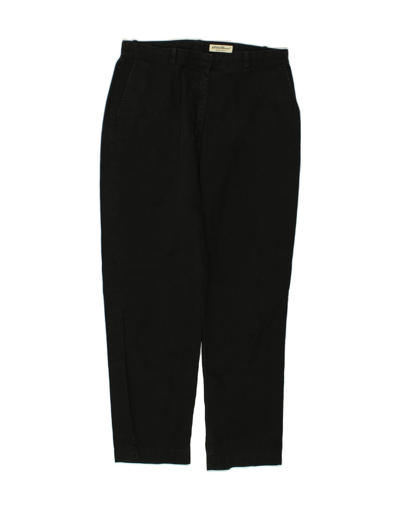 EDDIE BAUER Womens Tapered Chino Trousers US 10 Large W29 L26 Black Cotton | Vintage Eddie Bauer | Thrift | Second-Hand Eddie Bauer | Used Clothing | Messina Hembry 