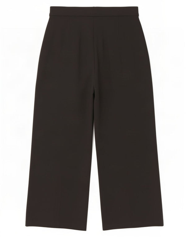 Marks & Spencer Womens Wide Leg Cropped Trousers UK 16 Large W32 L26 Black