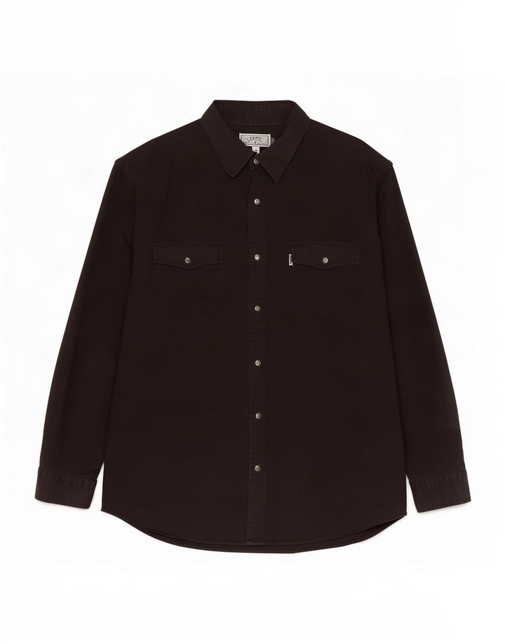 Jep's Mens Shirt Size 43/44 XL Black Cotton