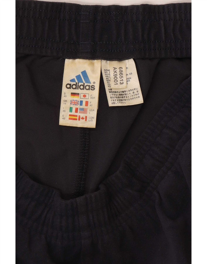Adidas Womens Tracksuit Trousers UK 14 Large Navy Blue Polyester