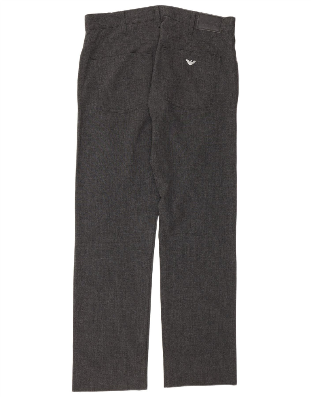 Armani Mens Straight Casual Trousers W36 L32 Grey Polyester