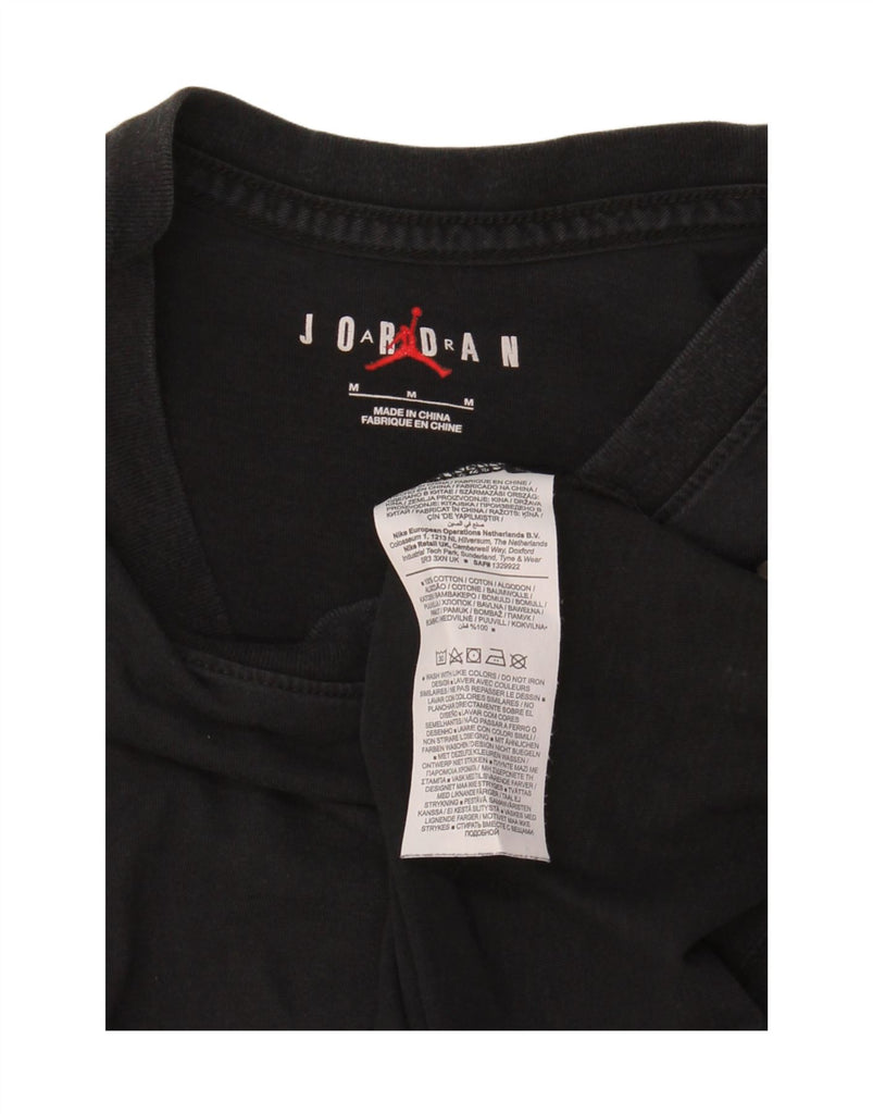JORDAN Mens Graphic T-Shirt Top Medium Black Cotton Vintage Jordan and Second-Hand Jordan from Messina Hembry 