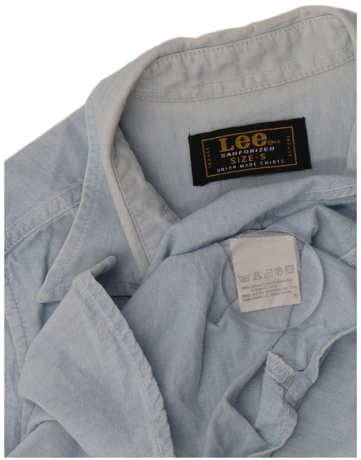 Lee Womens Sleeveless Denim Shirt UK 10 Small Blue Cotton