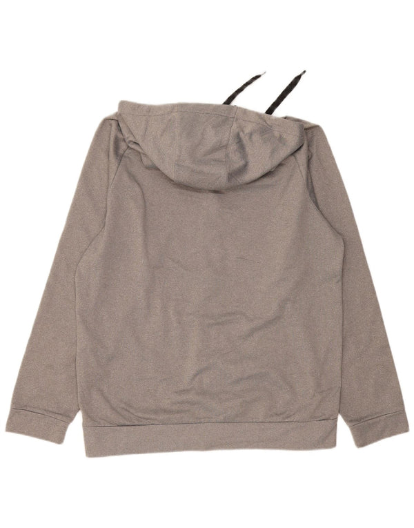 NIKE Mens Dri Fit Zip Hoodie Sweater Medium Grey Polyester