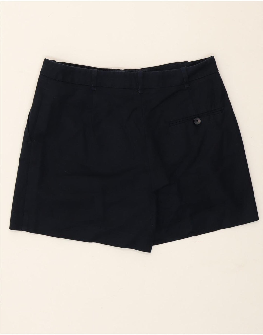Zara Womens High Waist Chino Shorts Medium W28 Navy Blue