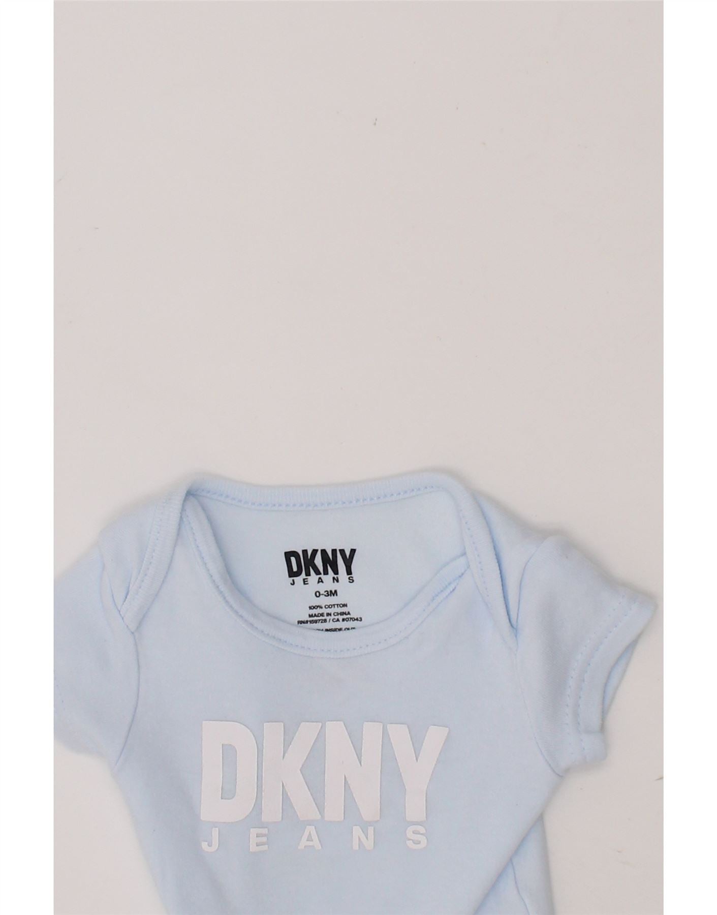 DKNY Baby Boys Graphic Bodysuit 0 3 Months Blue Cotton