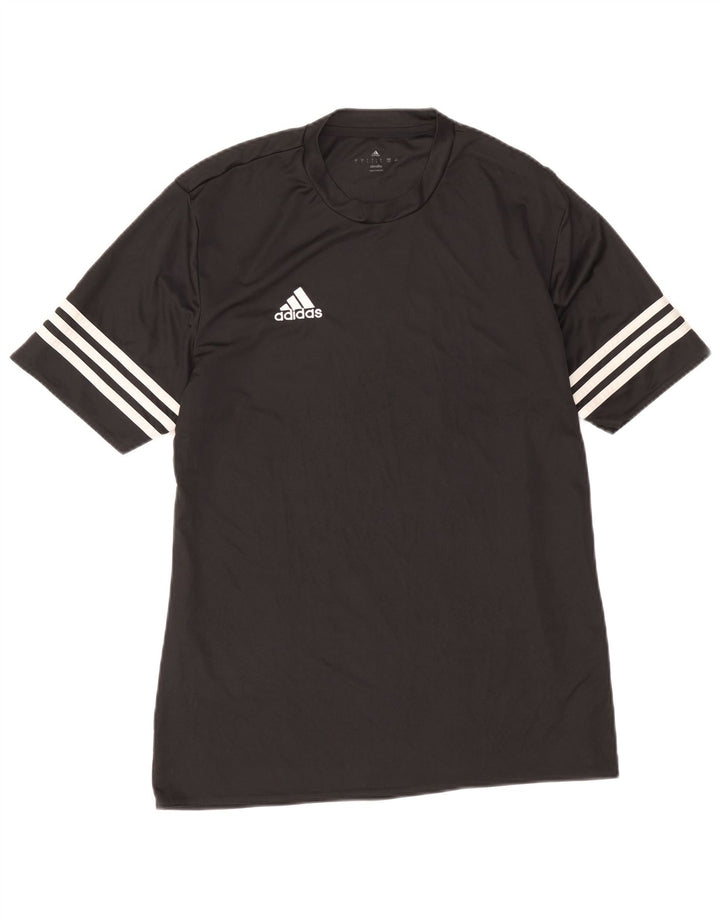 Adidas Mens Climalite T-Shirt Top Large Black Polyester