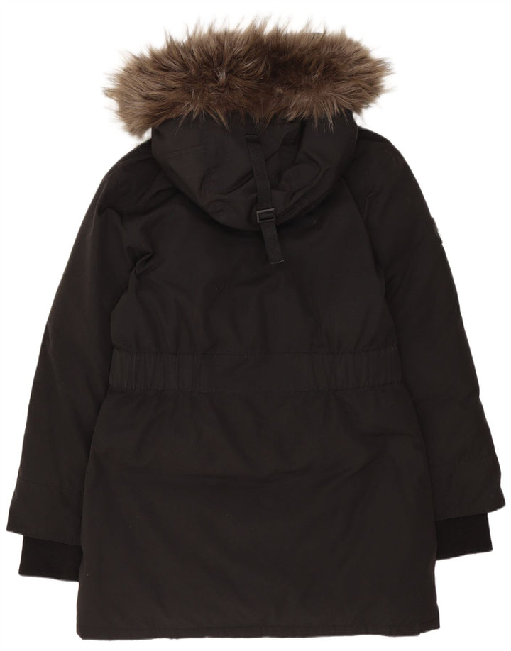 Superdry Womens Oversized Hooded Padded Coat UK 10 Small  Black Polyester