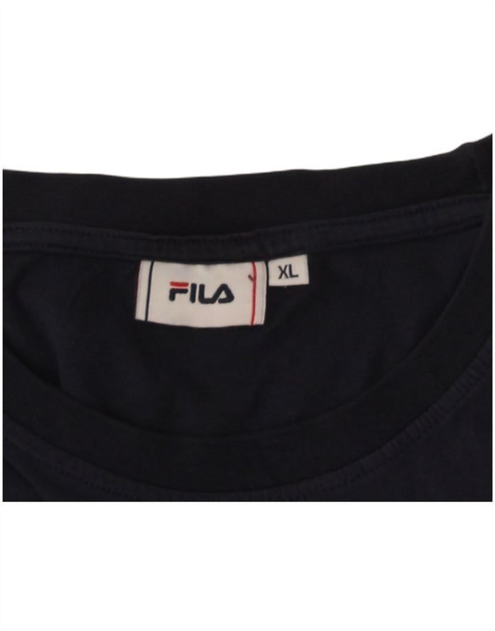 Fila Mens T-Shirt Top XL Navy Blue