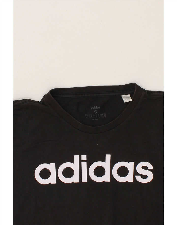 ADIDAS Mens Graphic T-Shirt Top Small Black Cotton Vintage Adidas and Second-Hand Adidas from Messina Hembry 