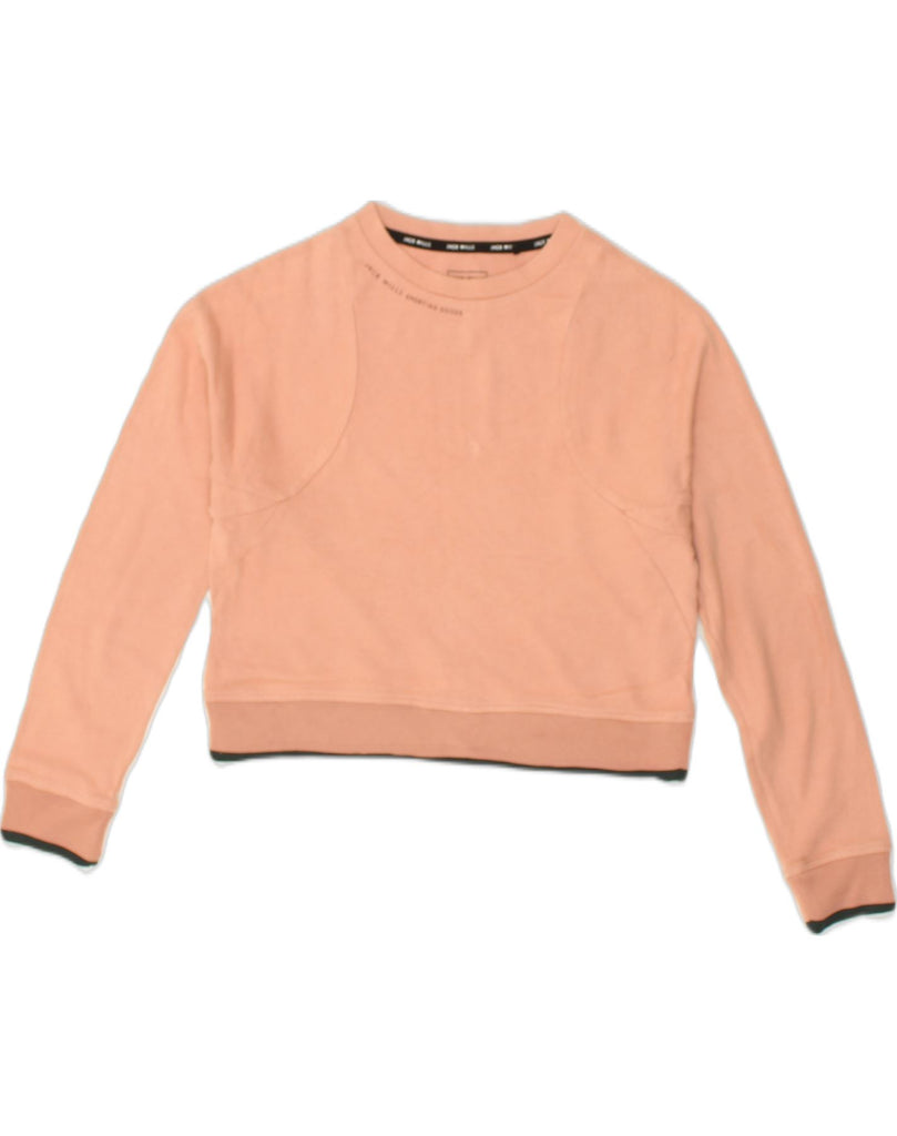 JACK WILLS Womens Crop Sweatshirt Jumper UK 8 Small Orange Cotton | Vintage Jack Wills | Thrift | Second-Hand Jack Wills | Used Clothing | Messina Hembry 