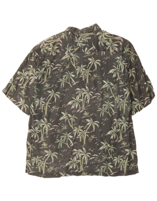 Tommy Bahama Mens Short Sleeve Shirt XL Green Floral Linen Hawaiian