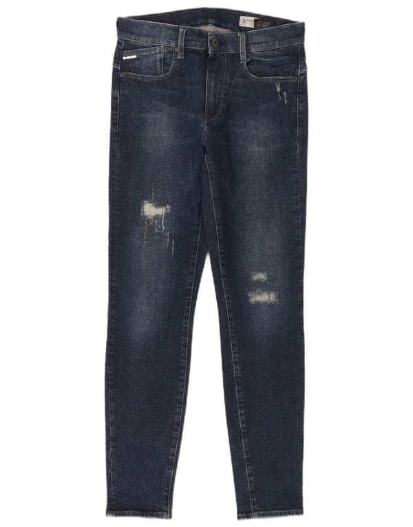G-Star Womens Distressed Slim Jeans  W28 L30 Blue Cotton
