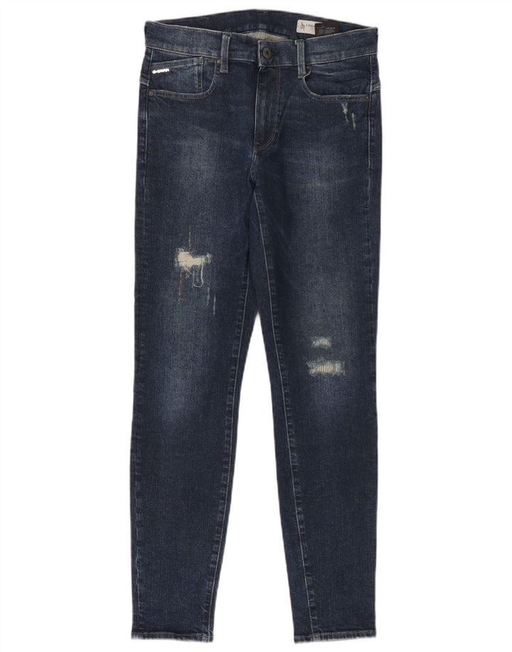 G-Star Womens Distressed Slim Jeans  W28 L30 Blue Cotton