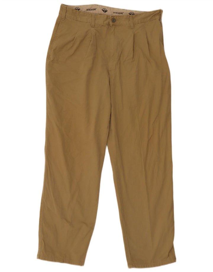 Dockers Mens Pegged Chino Trousers W34 L30 Khaki