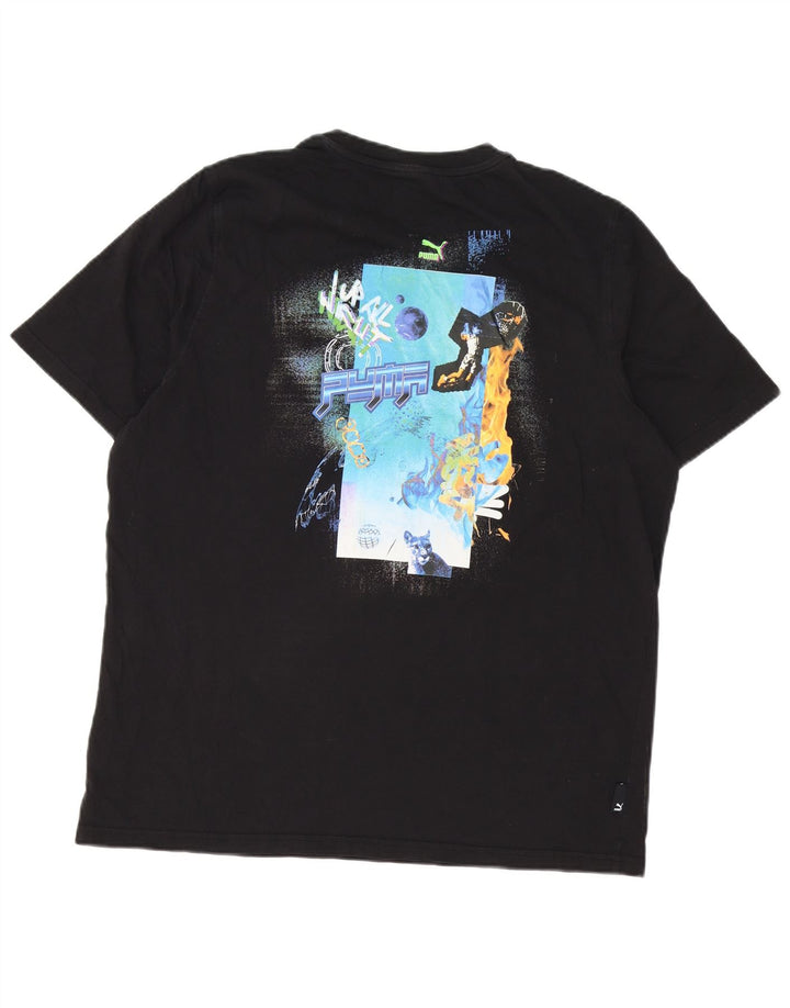 Puma Mens Graphic T-Shirt Top XL Black Cotton