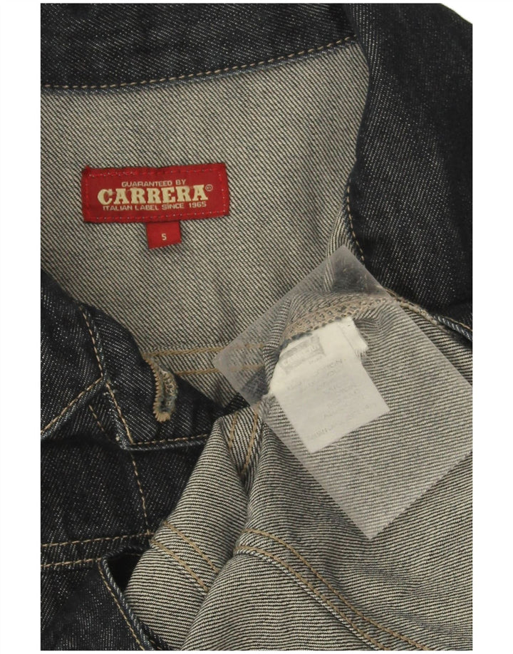 Carrera Womens Denim Jacket UK 10 Small Navy Blue Cotton