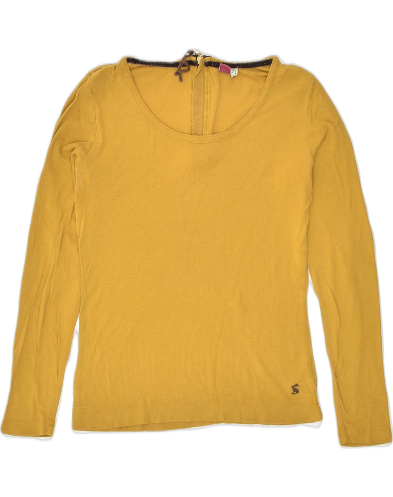 JOULES Womens Top Long Sleeve UK 10 Small Yellow Cotton | Vintage Joules | Thrift | Second-Hand Joules | Used Clothing | Messina Hembry 