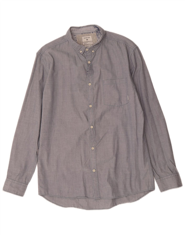 Quiksilver Mens Modern Fit Shirt Medium Blue Cotton