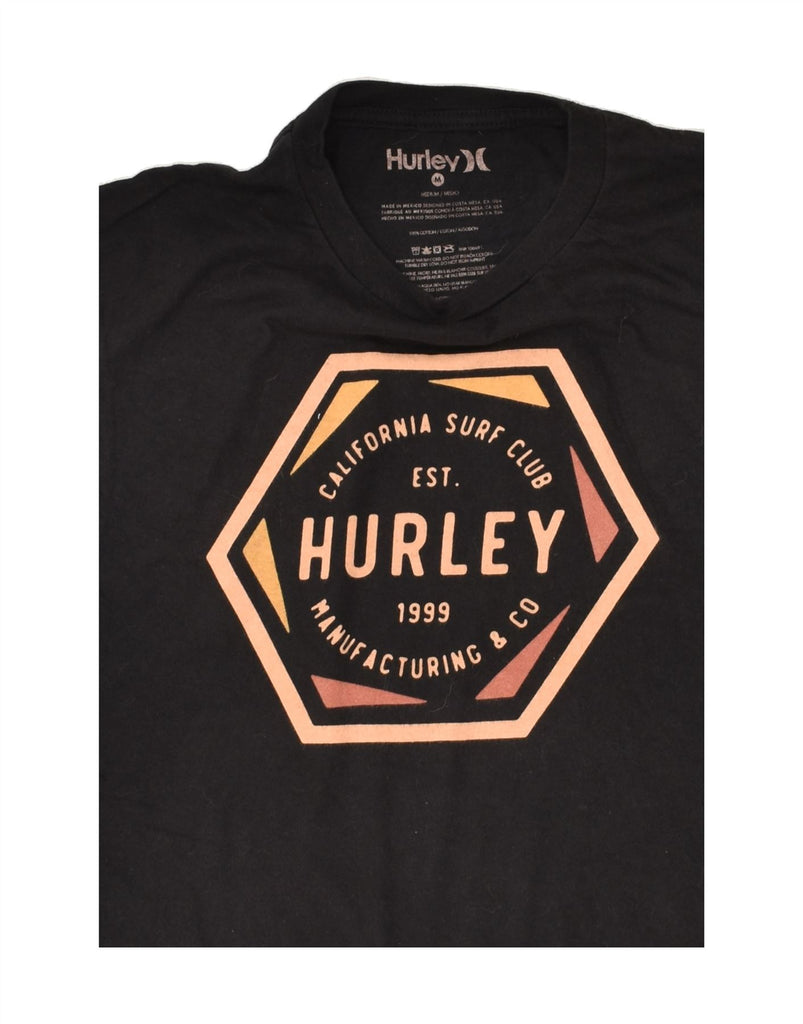 HURLEY Mens Graphic T-Shirt Top Medium Black Cotton | Vintage Hurley | Thrift | Second-Hand Hurley | Used Clothing | Messina Hembry 