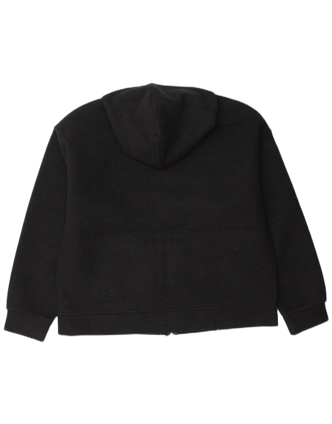 Zara Womens Hooded Fleece Jacket UK 16 Large Black Polyester