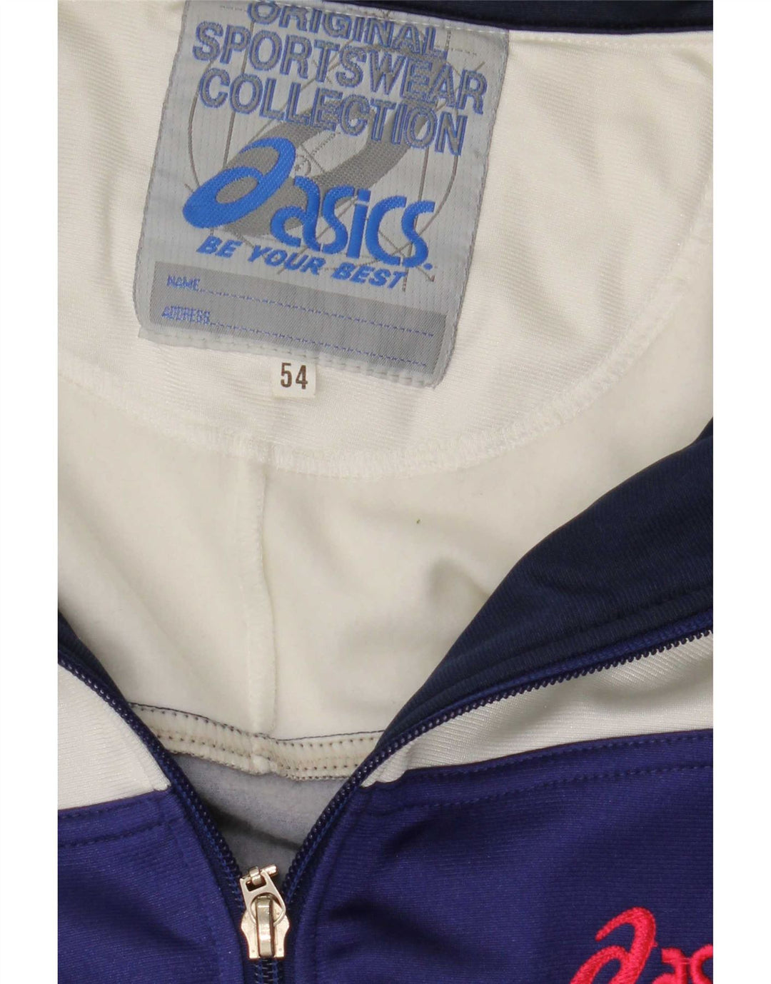 Asics Mens Graphic Tracksuit Top Jacket IT 54 XL Blue Colourblock
