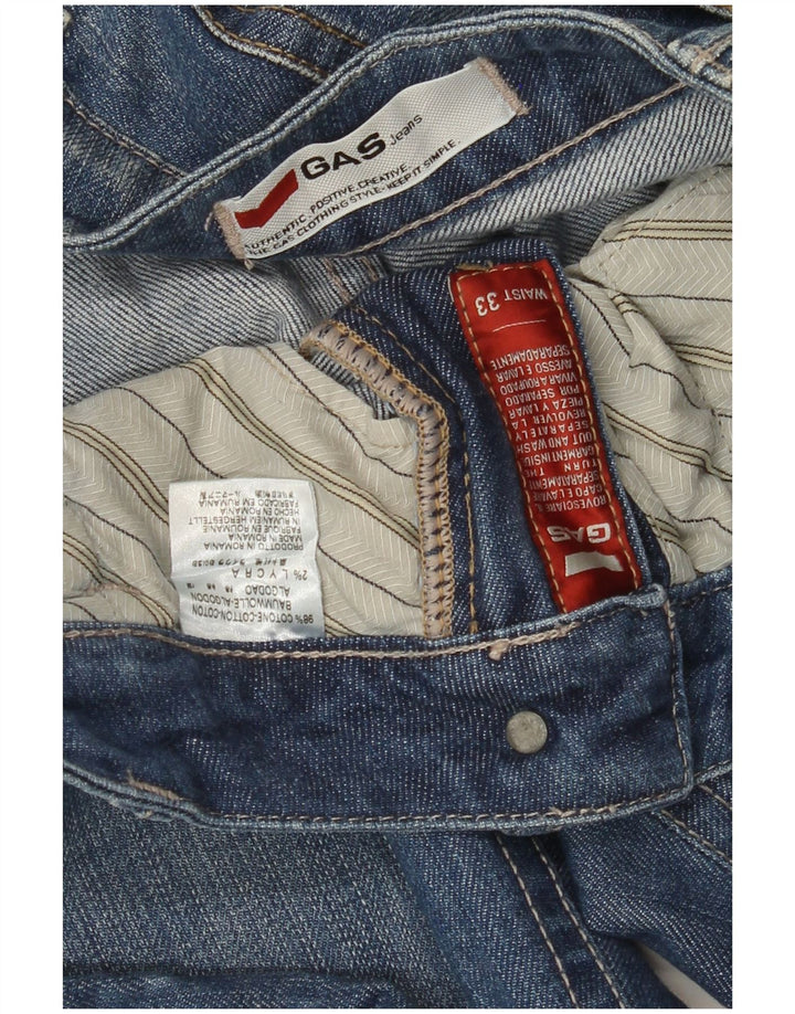 GAS Womens Straight Jeans W33 L30 Blue Cotton