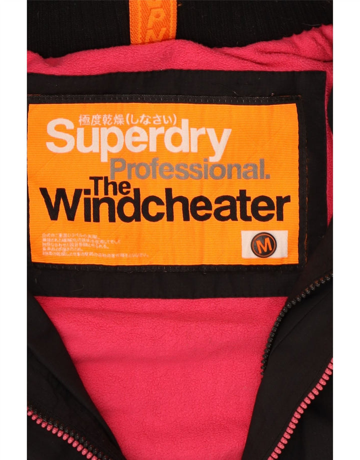 Superdry Womens The Windcheater Windbreaker Jacket UK 14 Medium Black