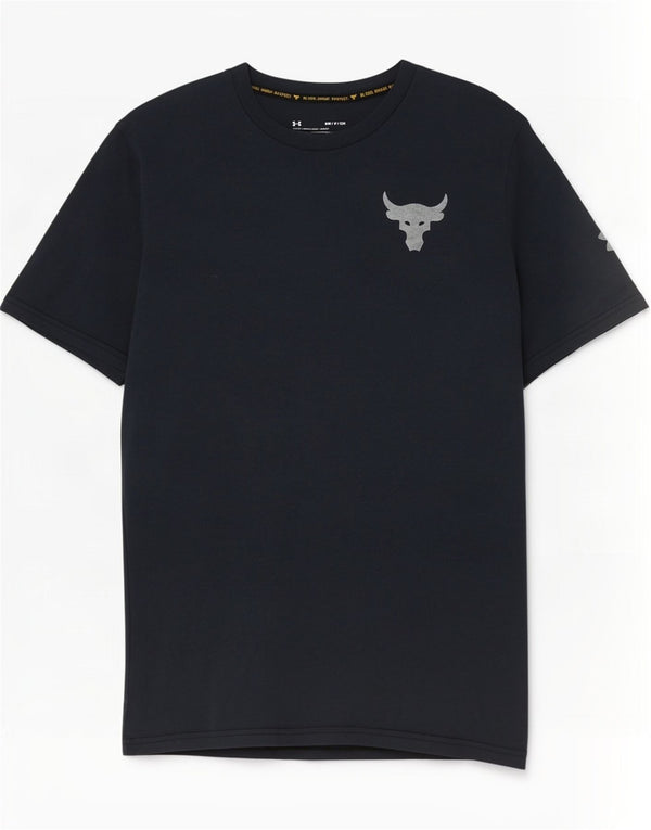 Under Armour Mens Heat Gear Graphic T-Shirt Top Small Navy Blue Cotton