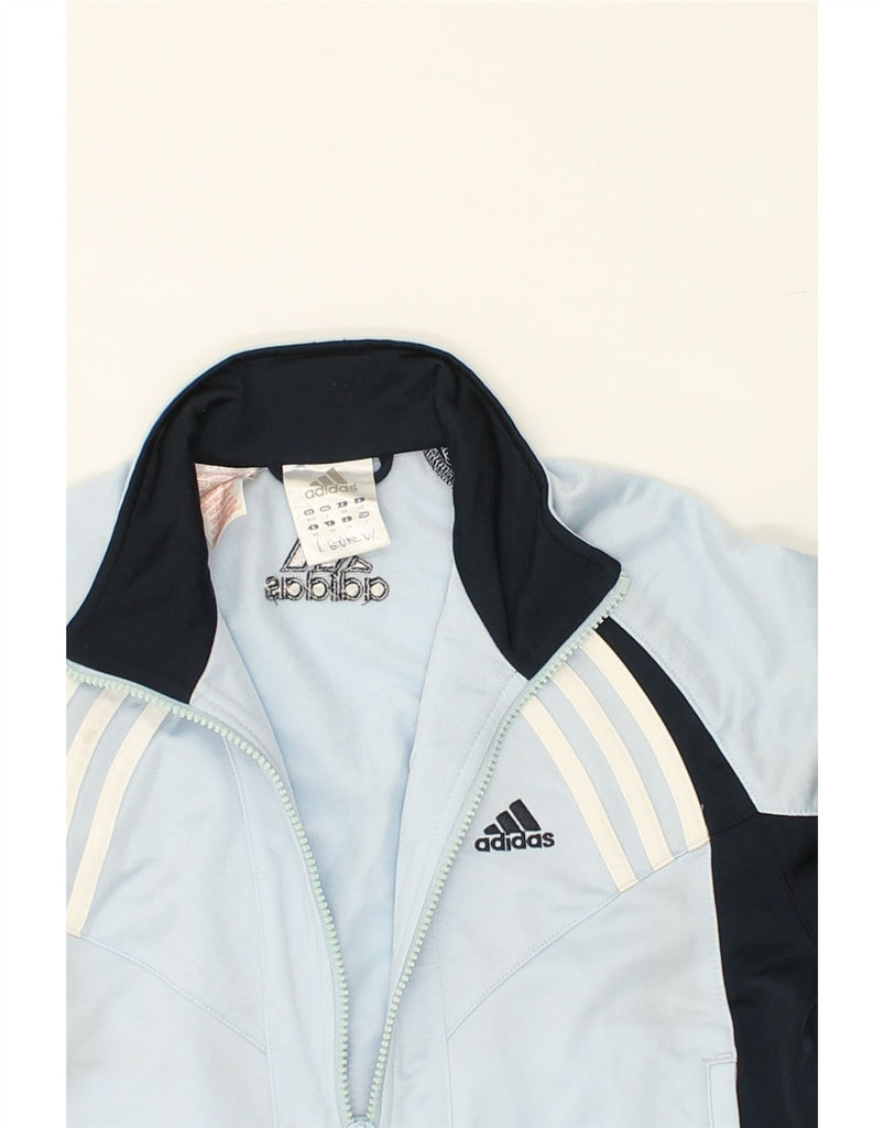 ADIDAS Boys Graphic Tracksuit Top Jacket 9-10 Years Small Blue Colourblock | Vintage Adidas | Thrift | Second-Hand Adidas | Used Clothing | Messina Hembry 