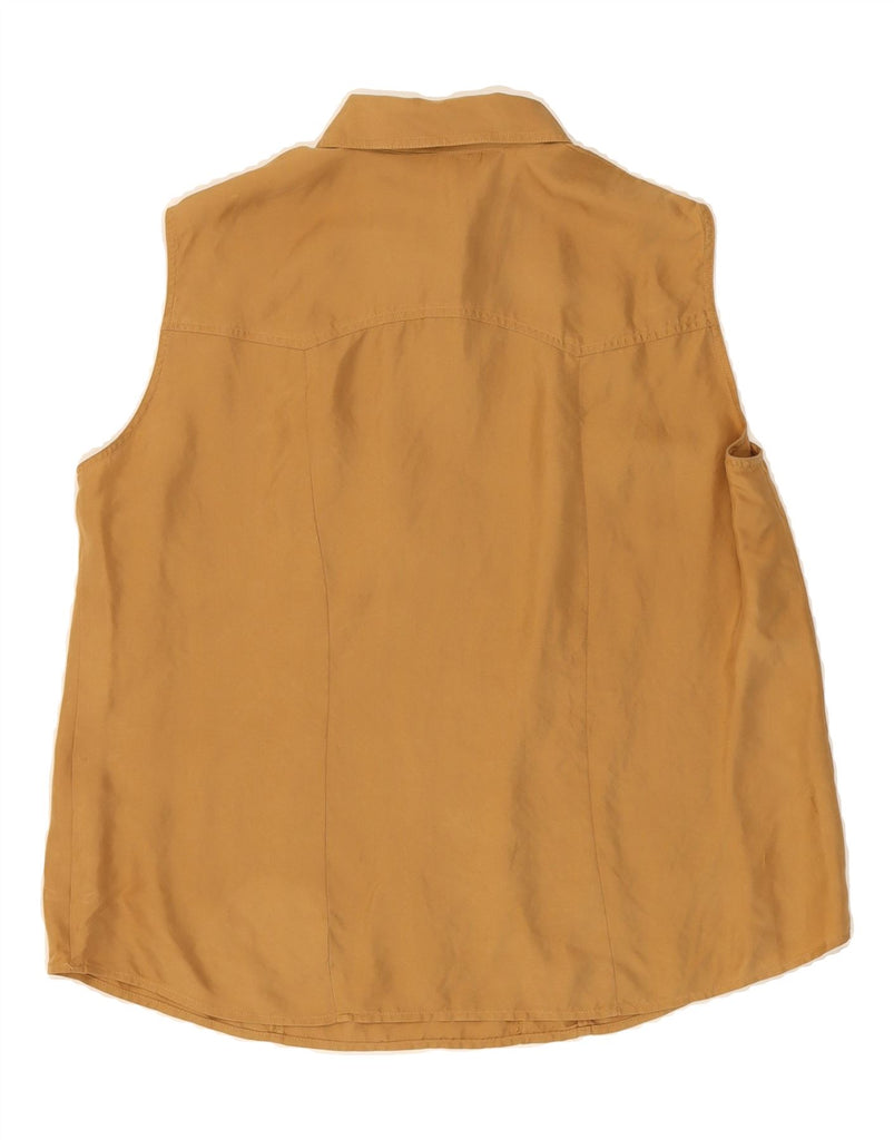 MARINA RINALDI Womens Sleeveless Pullover Shirt Size 19 Small Brown Silk Vintage Marina Rinaldi and Second-Hand Marina Rinaldi from Messina Hembry 
