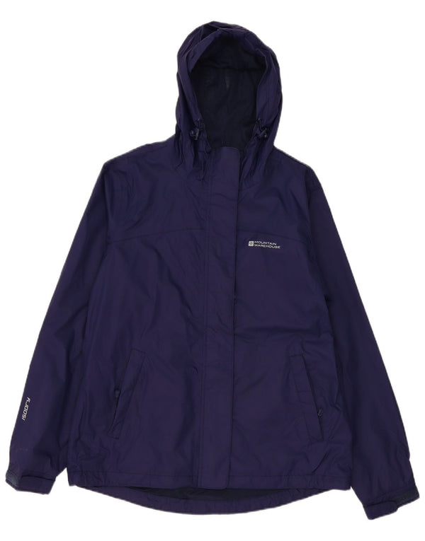 Mountain Warehouse Womens Hooded Rain Jacket UK 12 Medium Navy Blue