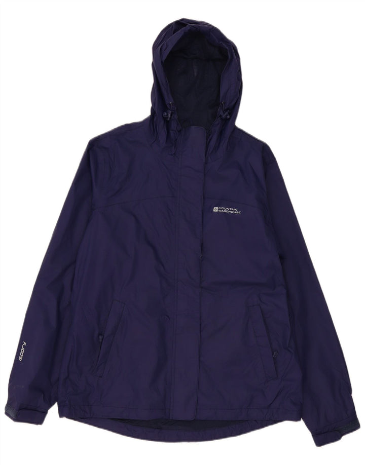 Mountain Warehouse Womens Hooded Rain Jacket UK 12 Medium Navy Blue