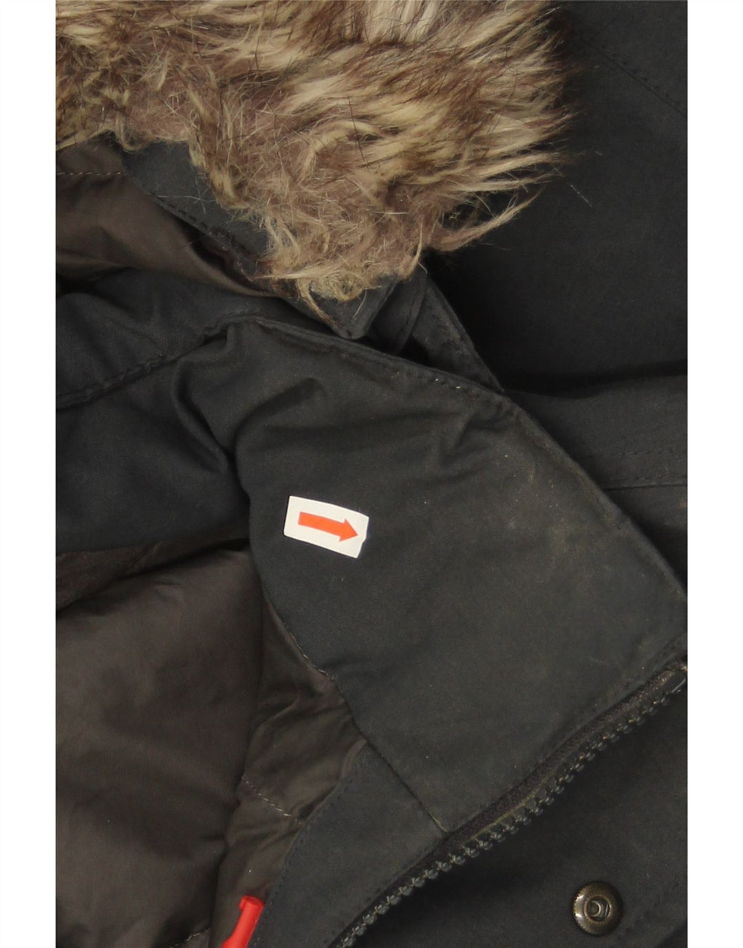 The North Face Mens Hooded Parka Jacket UK 38 Medium Navy Blue Polyester