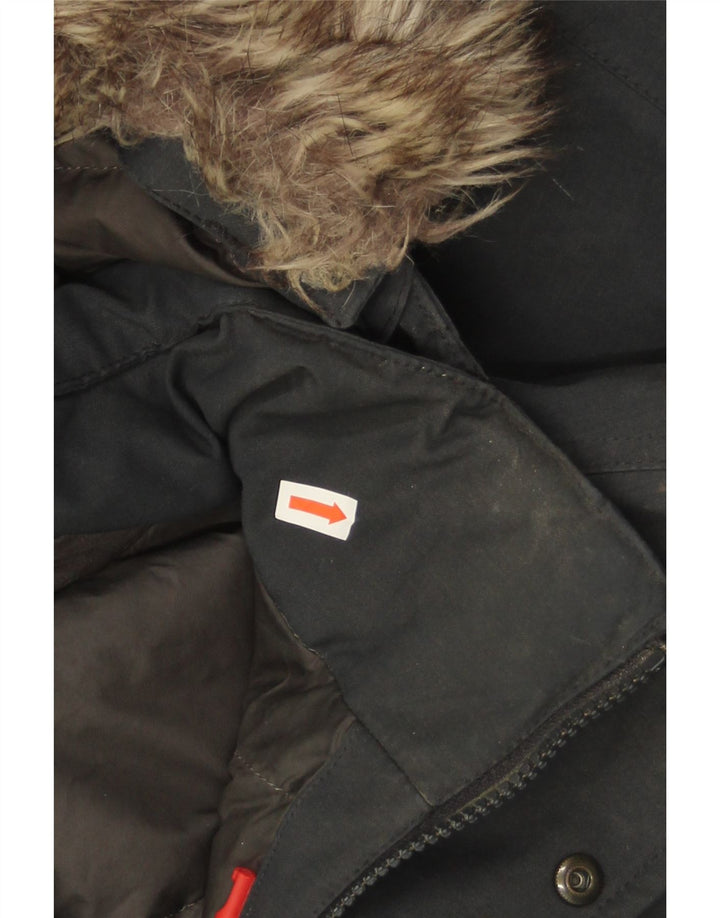 The North Face Mens Hooded Parka Jacket UK 38 Medium Navy Blue Polyester