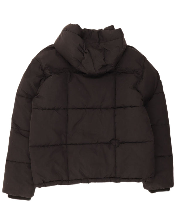 Superdry Mens Hooded Padded Jacket UK 42 XL Black Nylon